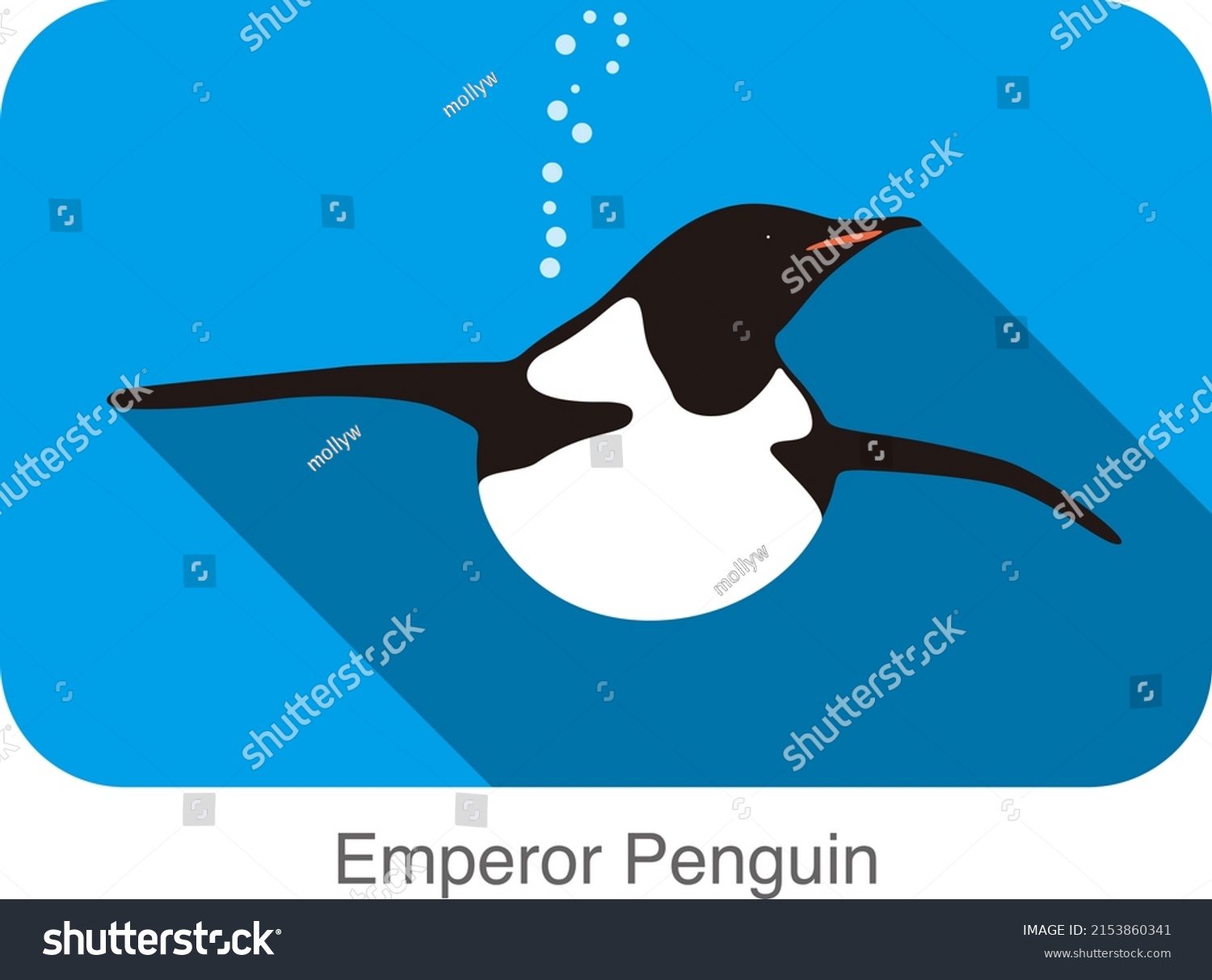 Emperor Penguin swimming in the water, Penguin - Royalty Free Stock ...