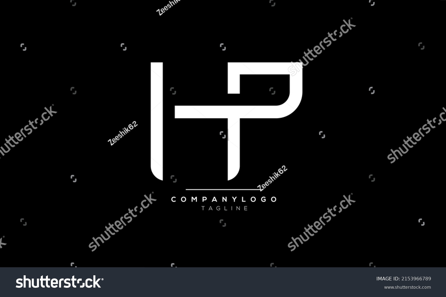Alphabet letters Initials Monogram logo HP, HP Royalty Free Stock Vector 2153966789