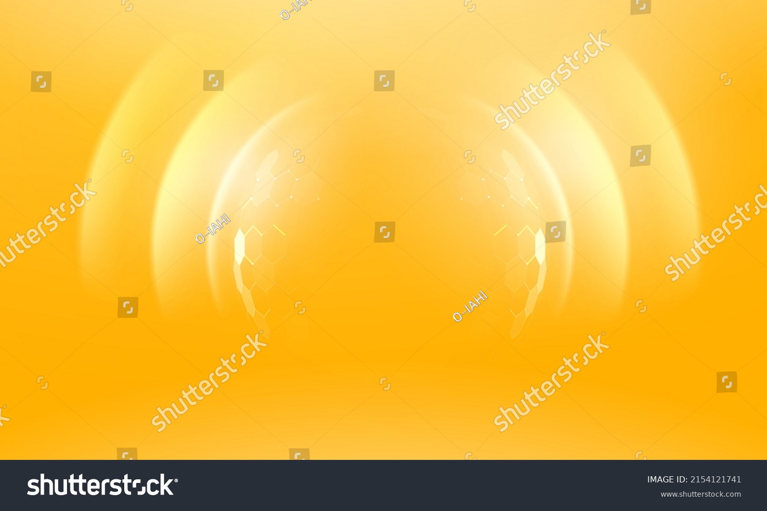 Sun protection from ultraviolet light, in futuristic glowing vector illustration on light background. Сircular barrier to block UV radiation. Template for beauty product, bubble shield effect #2154121741