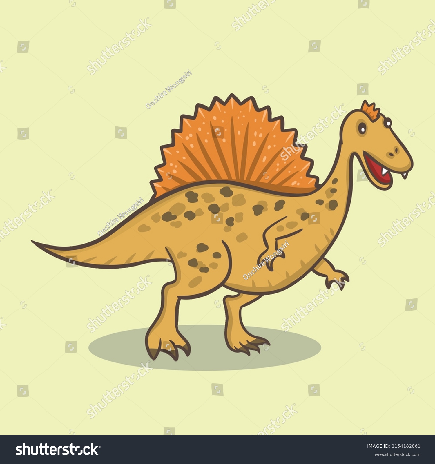 Cute Dinosaur Cartoon Character Illustration Royalty Free Stock