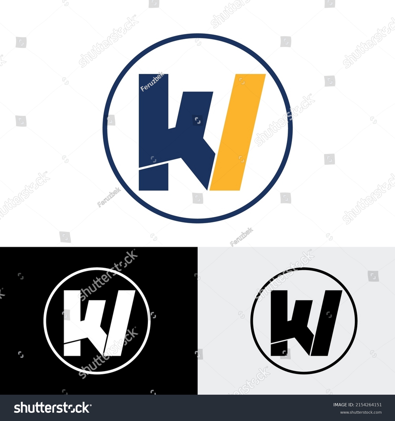 KI KI letter logo design template vector Royalty Free Stock Vector