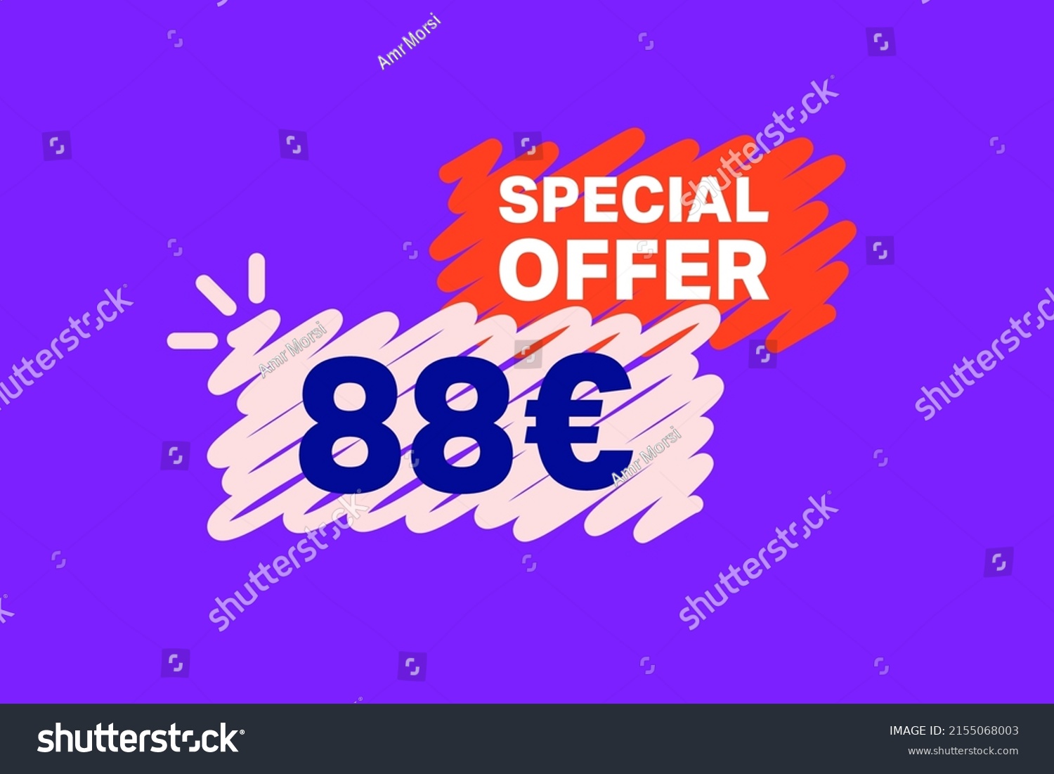 88 Euro OFF Sale Discount Banner Shape Template Royalty Free Stock