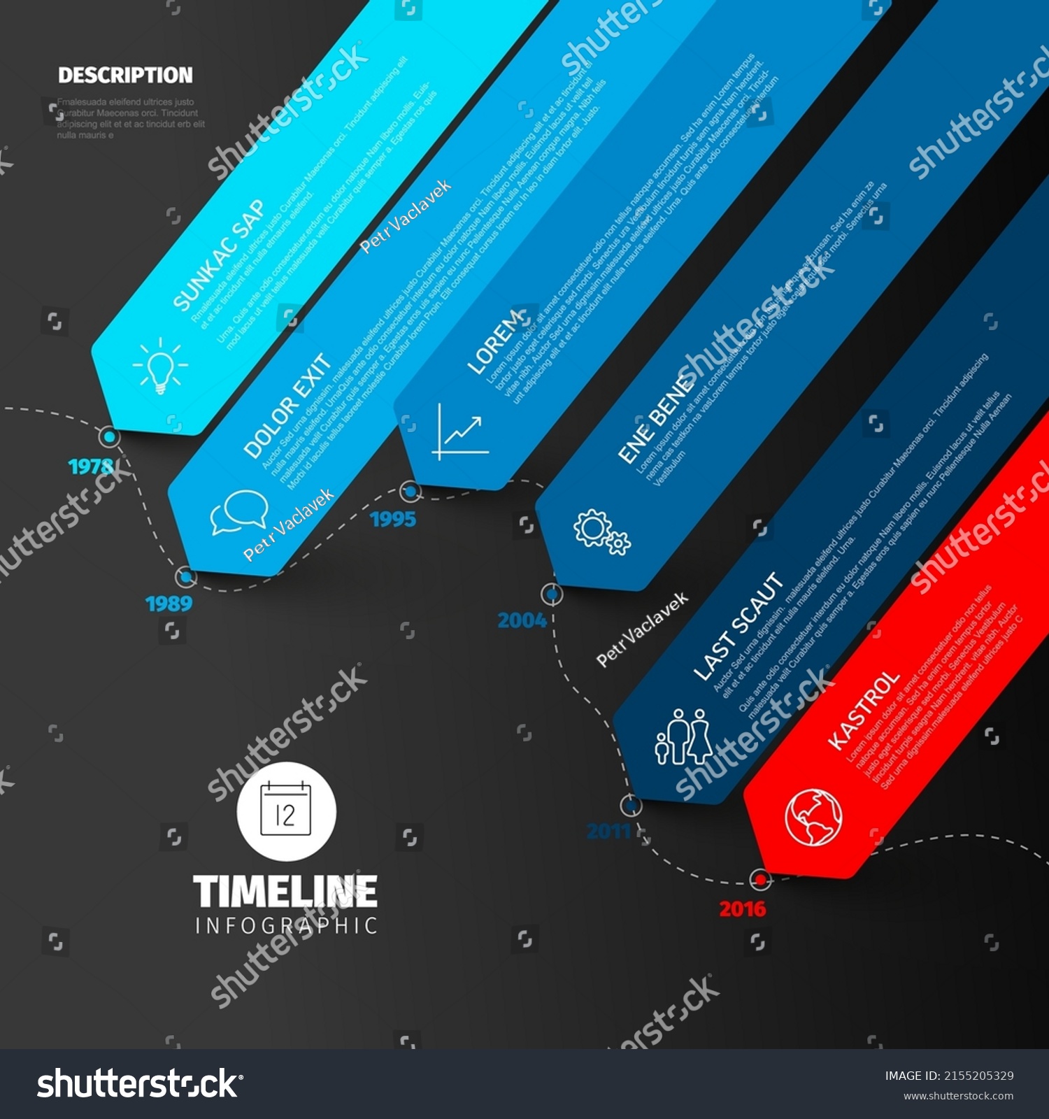 Blue and red color Infographic timeline report - Royalty Free Stock ...