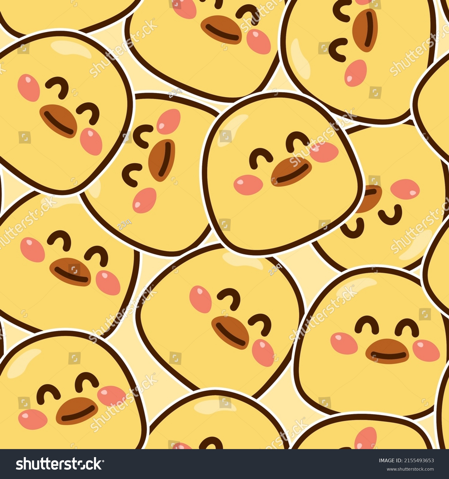 Kawaii yellow chickens vector pattern - Royalty Free Stock Vector ...