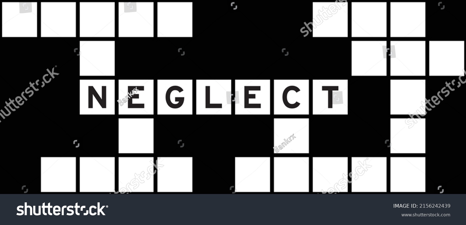 Alphabet letter in word neglect on crossword Royalty Free Stock