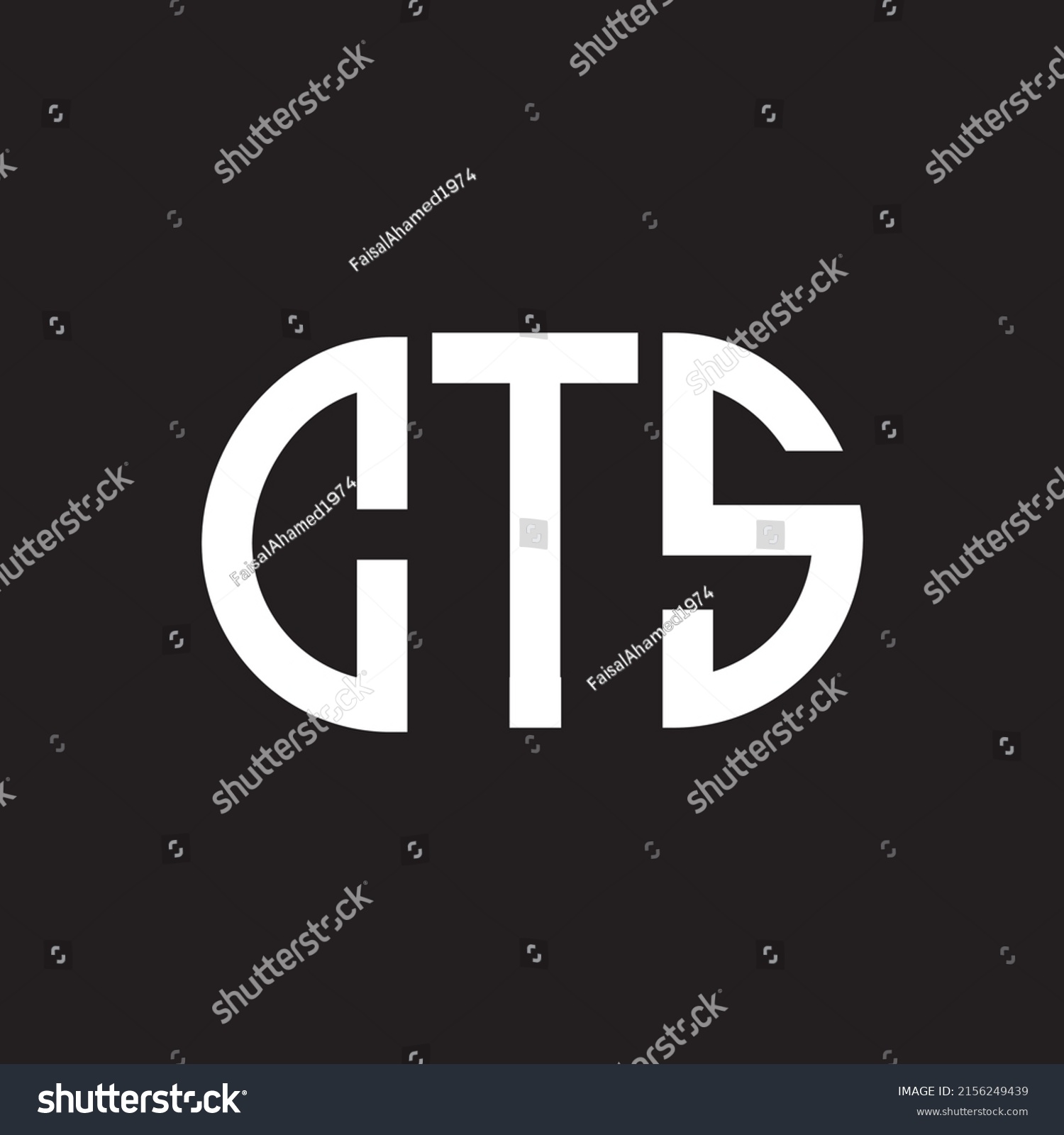 CTS letter logo design on black background. CTS - Royalty Free Stock ...