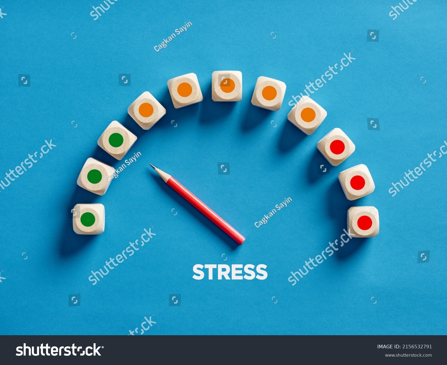 Stress level meter indicating low level of stress. #2156532791