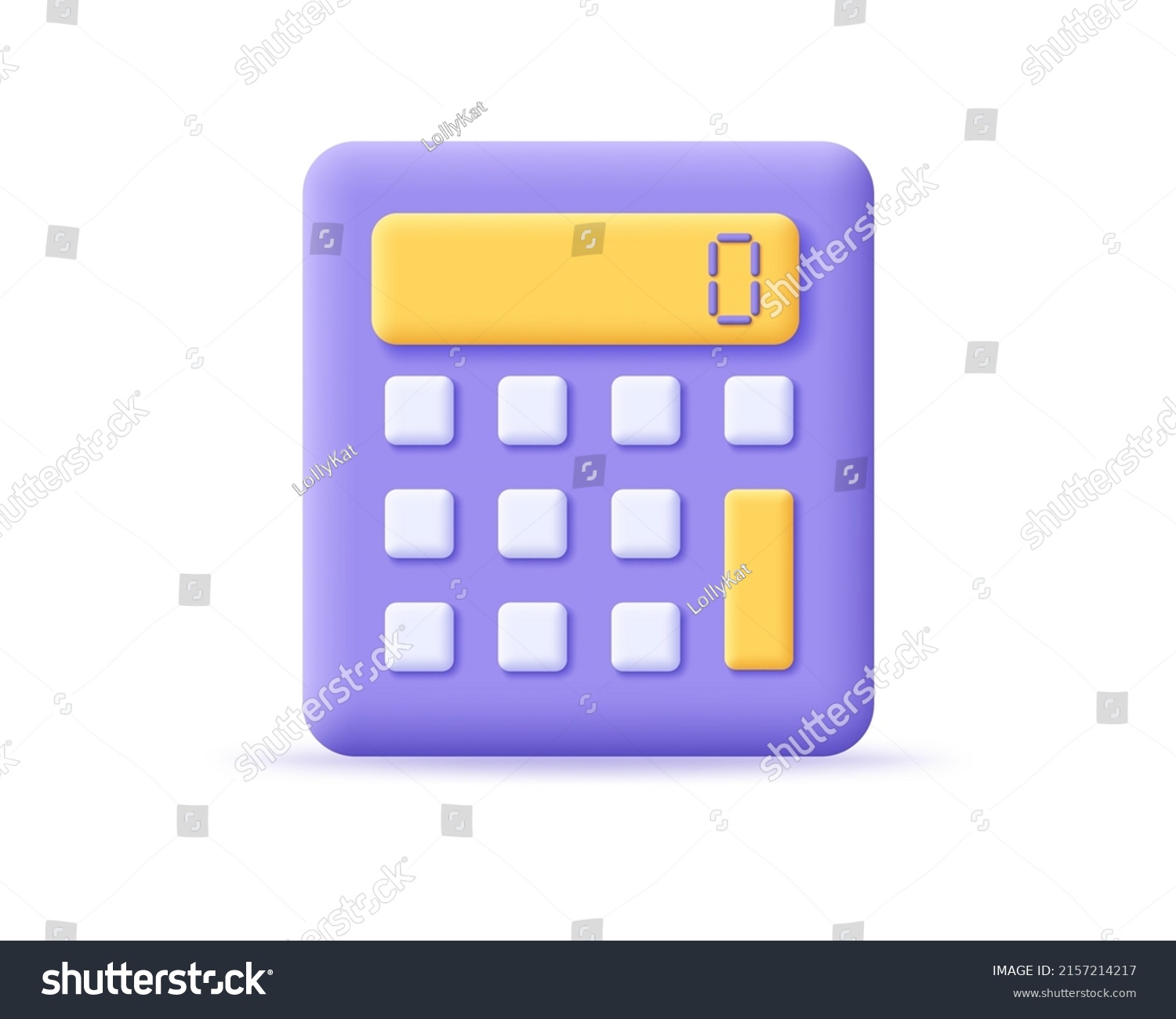 Calculator 3d Icon Render Math Device Calculate Royalty Free Stock Vector 2157214217 4121