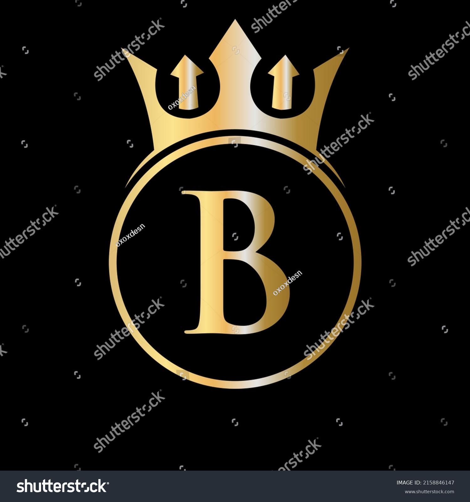 Luxury Letter B Crown Logo. Crown Logo On Letter - Royalty Free Stock ...