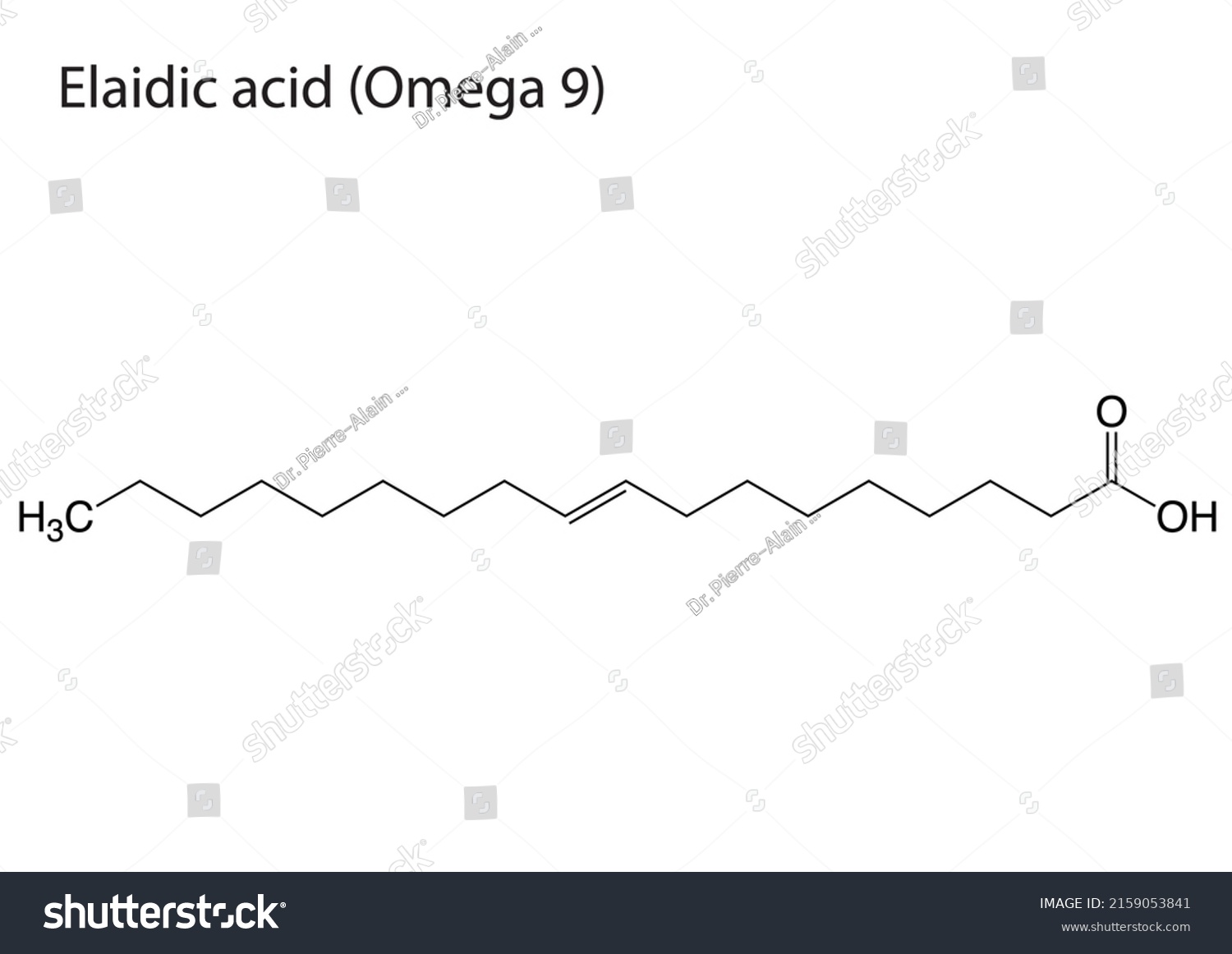 EPS molecular structure of Elaidic acid omega 9 - Royalty Free Stock ...