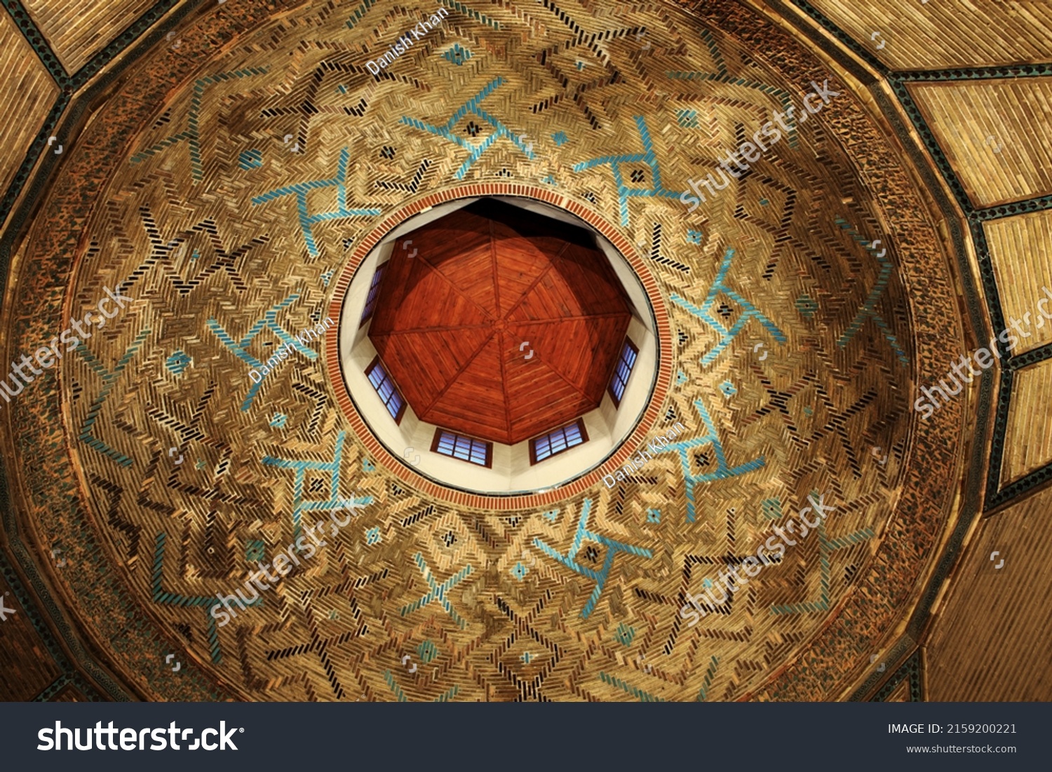 Interior design of dome in Ince Minare Medrese or Seminary of the Slender Minaret, (built 1267) is among Konya's finest and most impressive Seljuk Turkish architectural masterpieces.  #2159200221