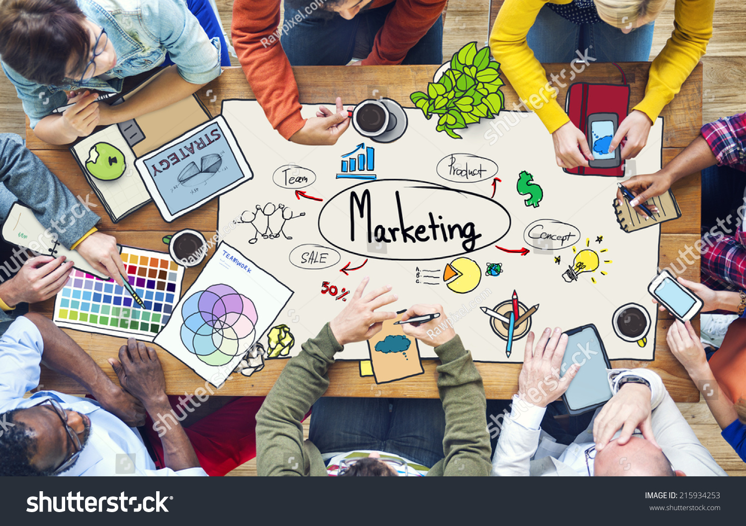 Diverse People Working and Marketing Concept #215934253