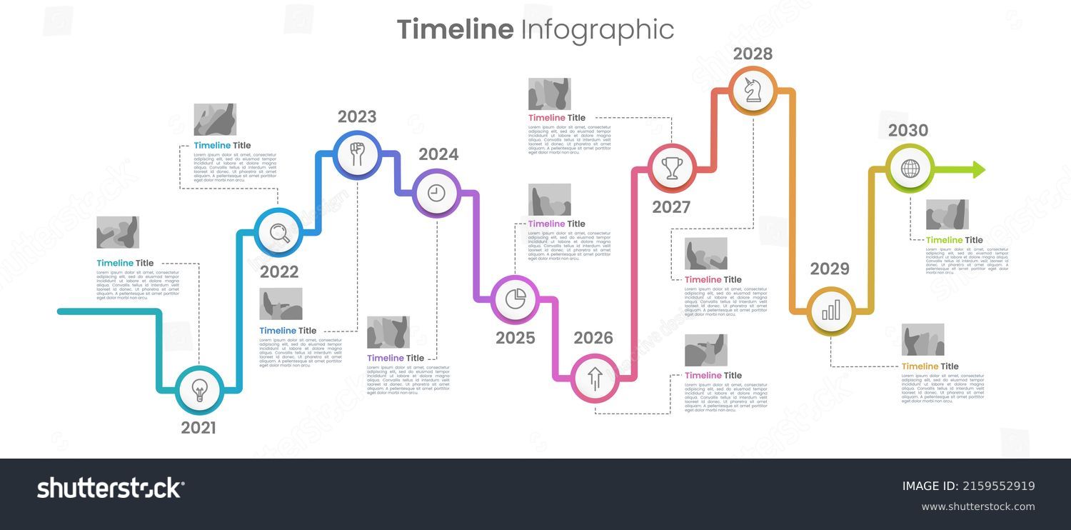 Company Milestone 10 Years Timeline Infographic - Royalty Free Stock ...