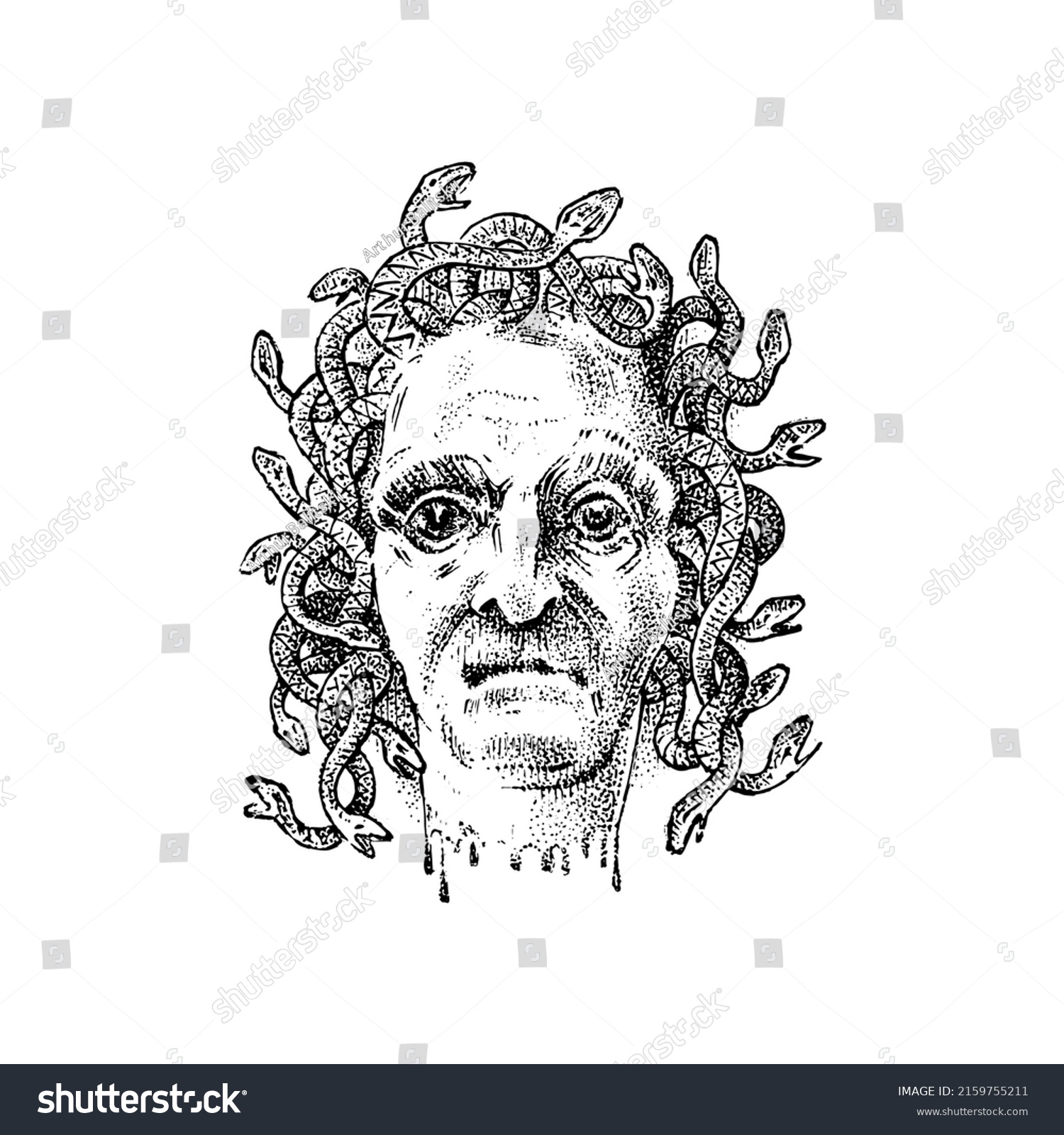 Myths of ancient greece. Gorgon medusa with - Royalty Free Stock Vector ...