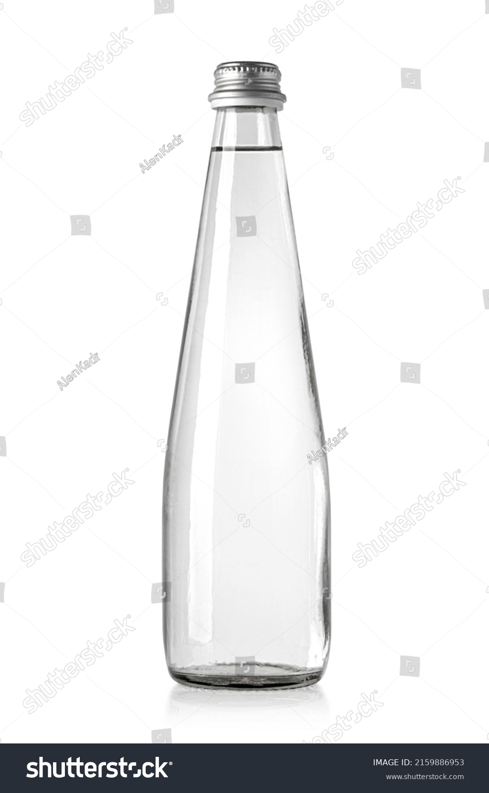 Glass bottle of healthy clean still water on a white background with clipping path #2159886953