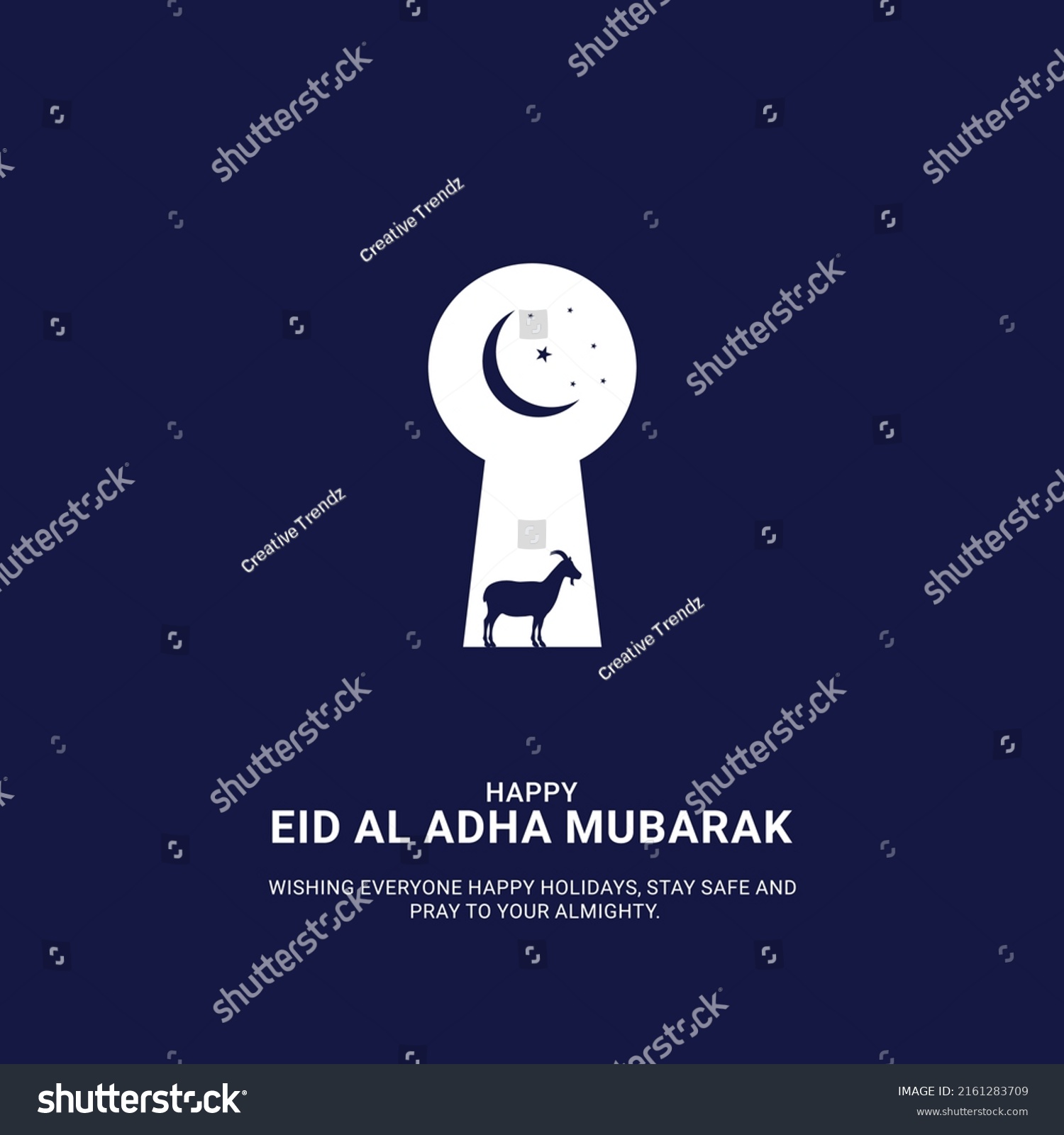 Eid Al Adha Mubarak . Creative ads for social media , banner, poster, greeting card. 3D illustration . #2161283709