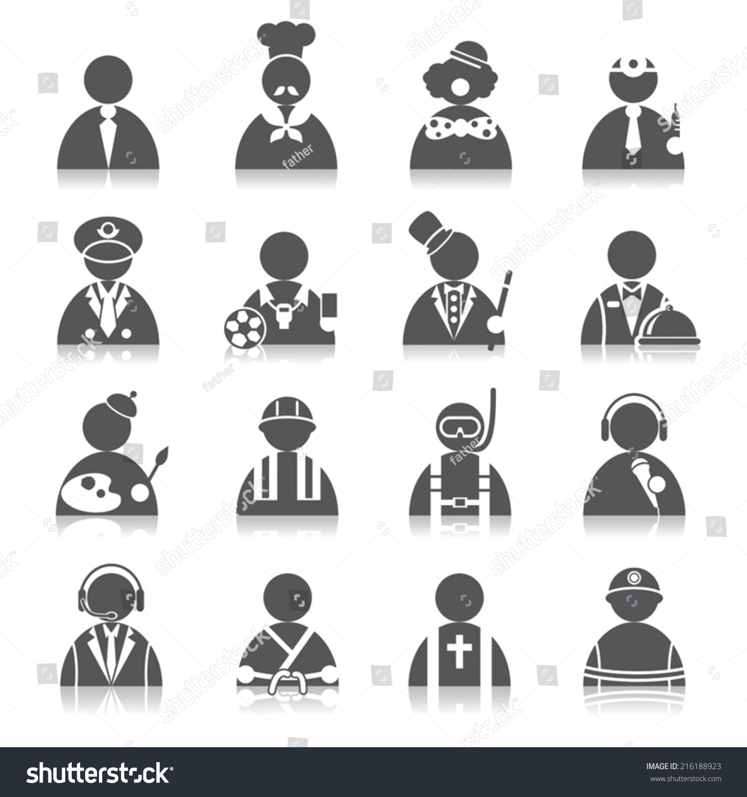 Occupation Icons   Royalty Free Stock Vector 216188923   Avopixcom