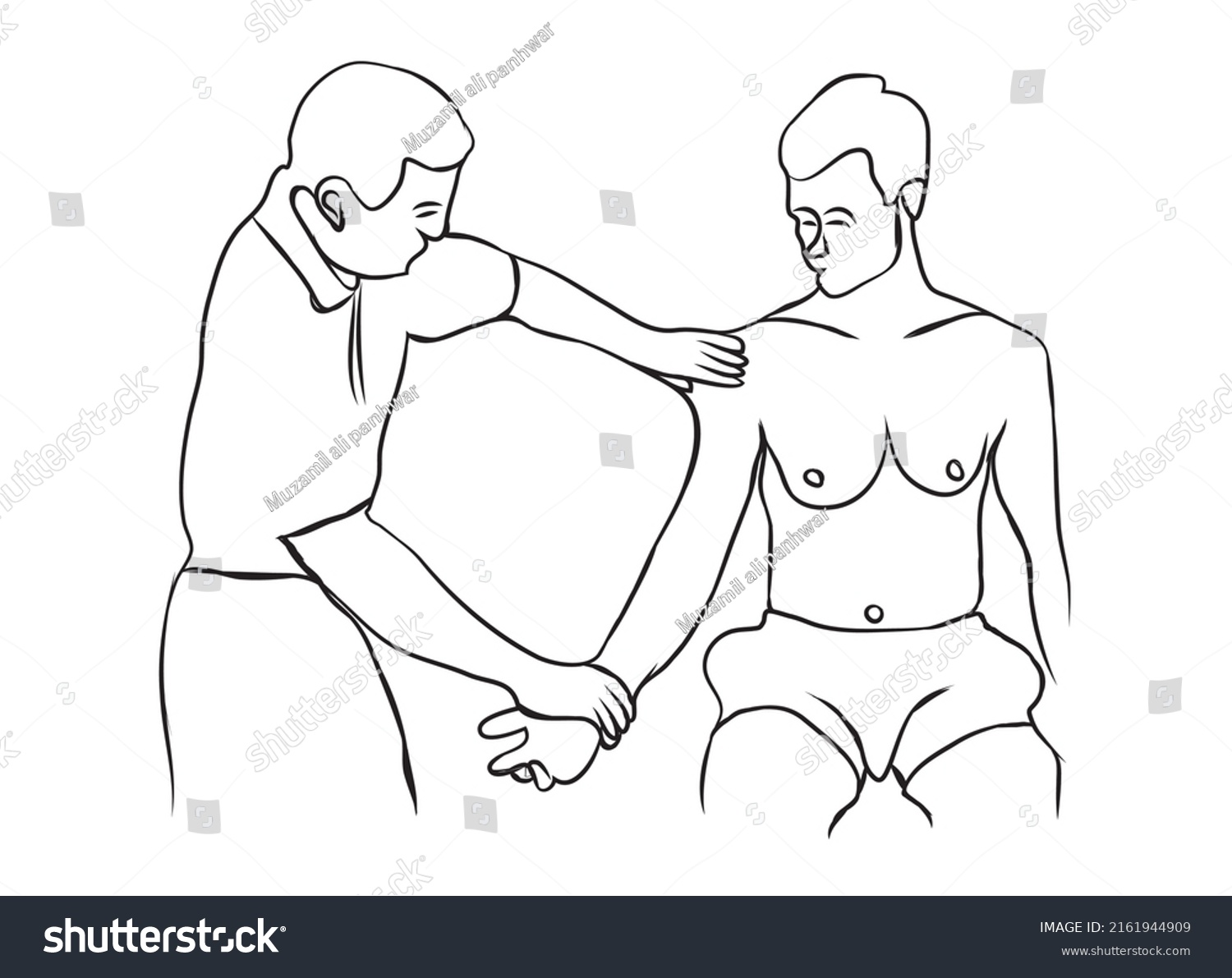 Line drawing of speed test of biceps muscle -To - Royalty Free Stock ...