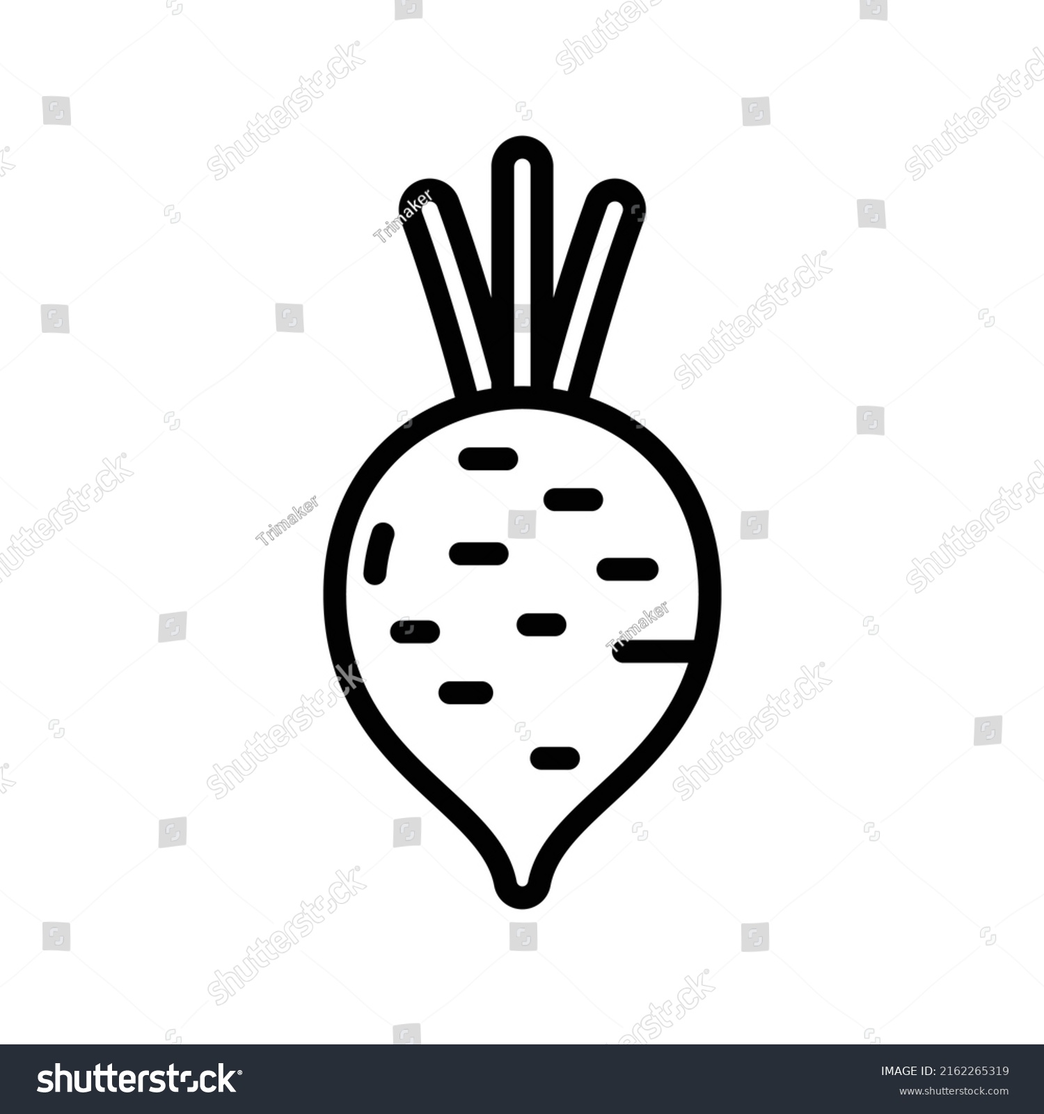 Beet Icon. Line Art Style Design Isolated On White Background #2162265319