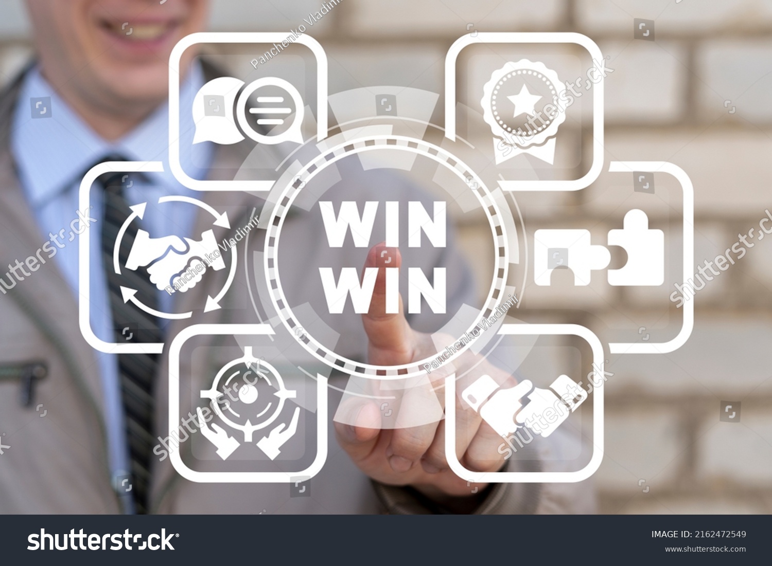 Concept of WIN WIN business situation. Win-win mutually beneficial cooperation and partnership strategy. #2162472549