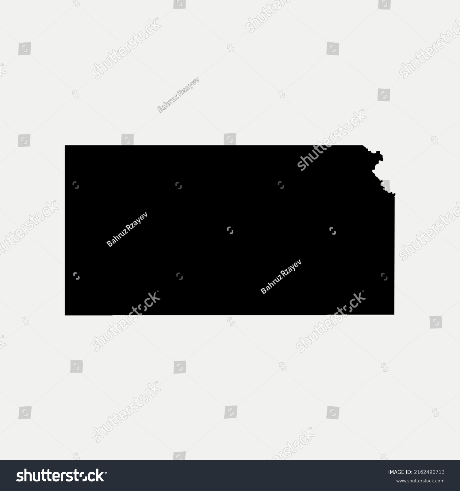 Map of Kansas - United States outline silhouette - Royalty Free Stock ...