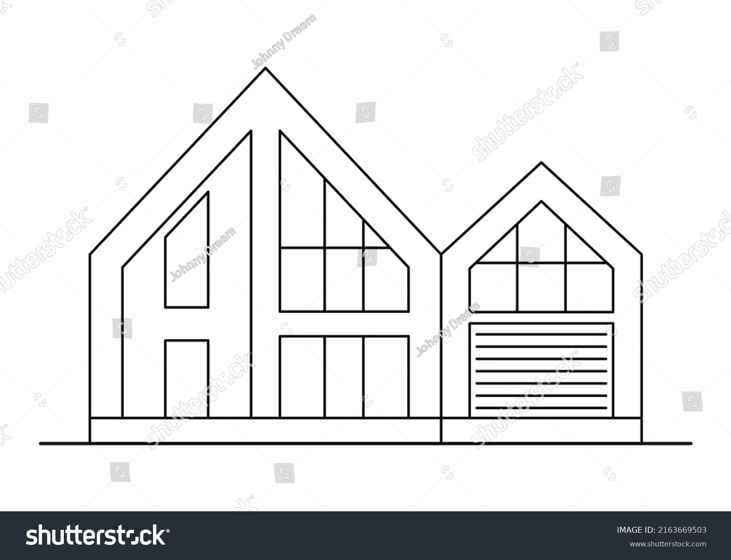 Modern house outline icon. Vector illustration - Royalty Free Stock ...