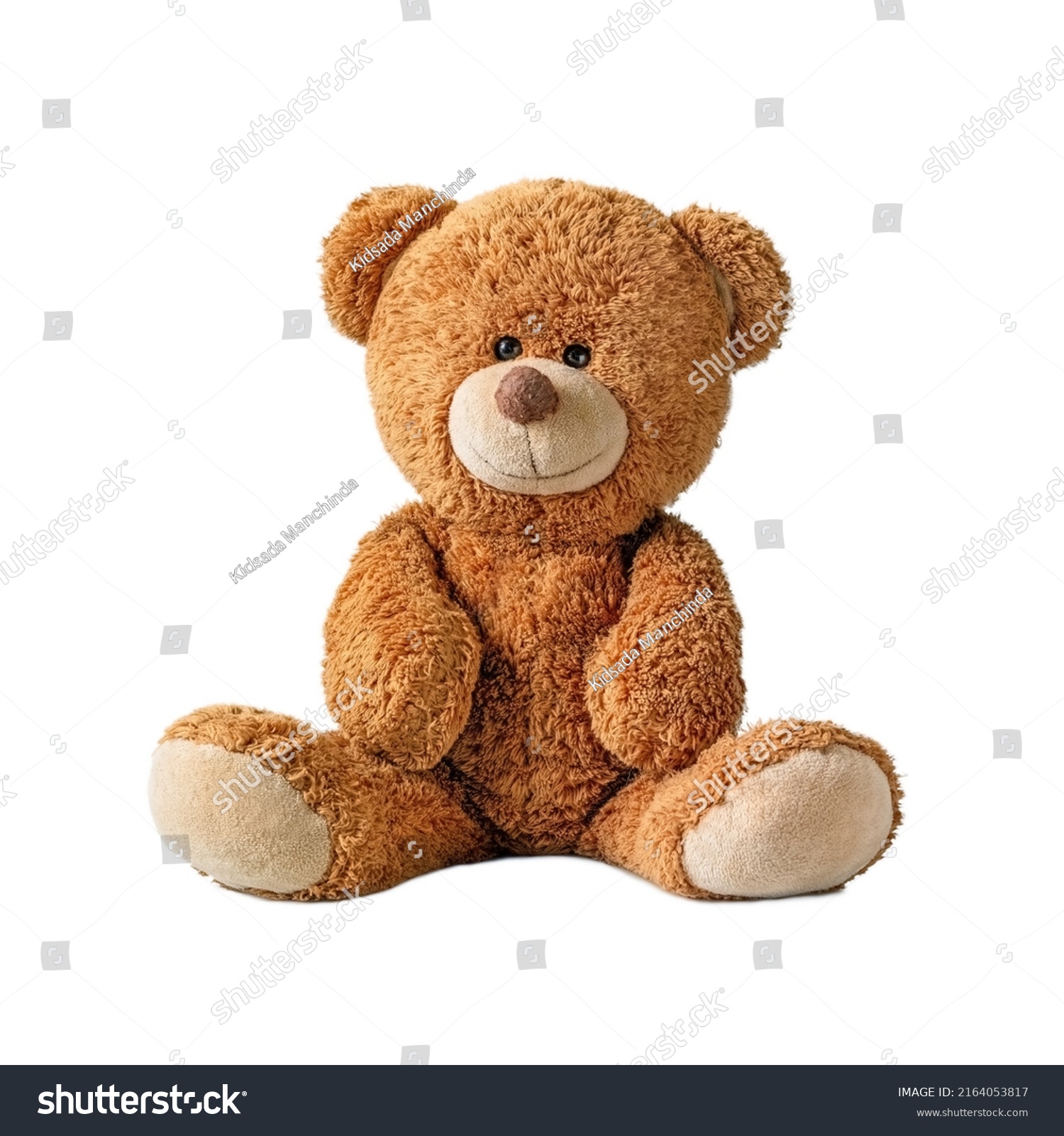 Cute teddy bear isolated on white background. #2164053817