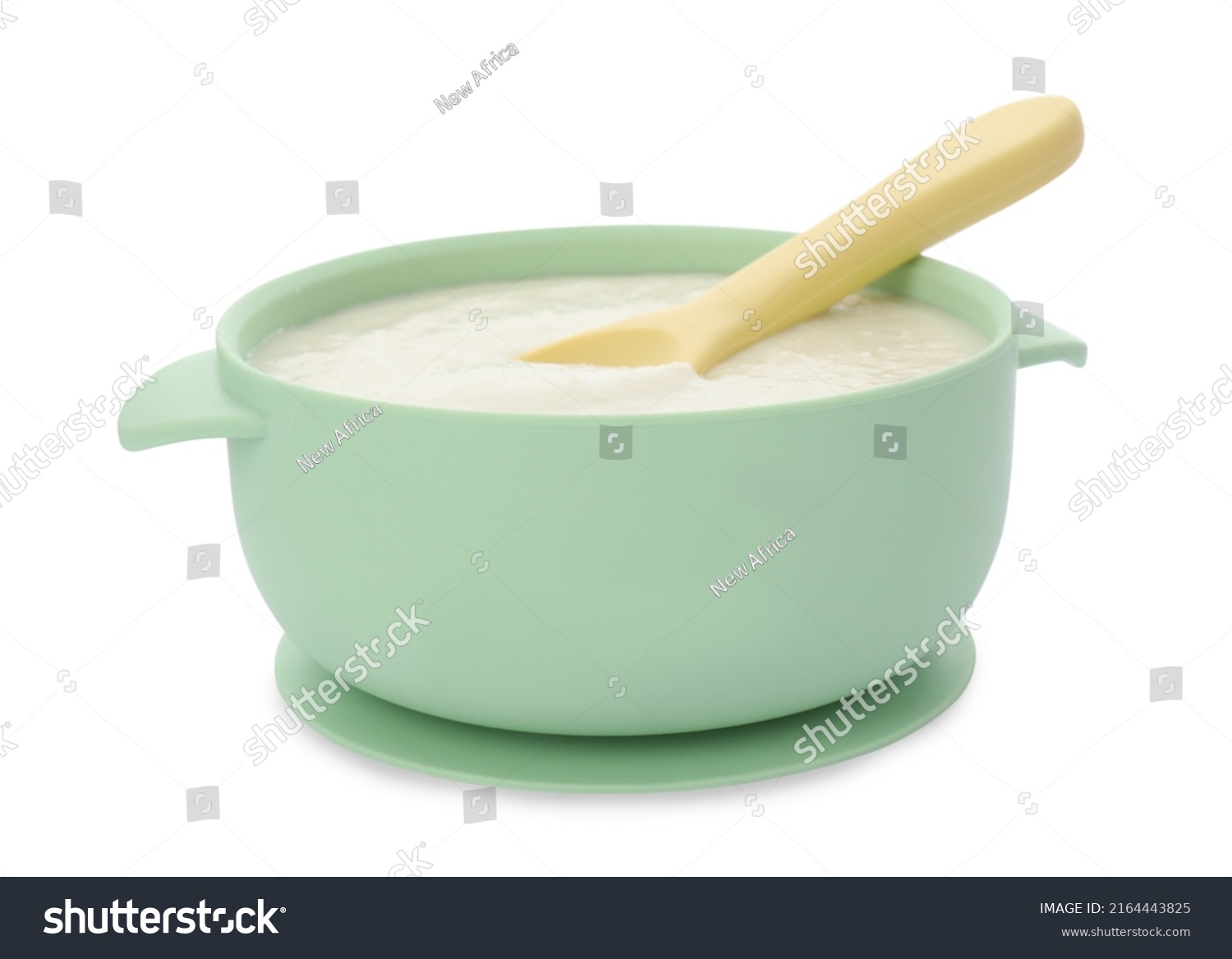 Healthy baby food in bowl on white background #2164443825
