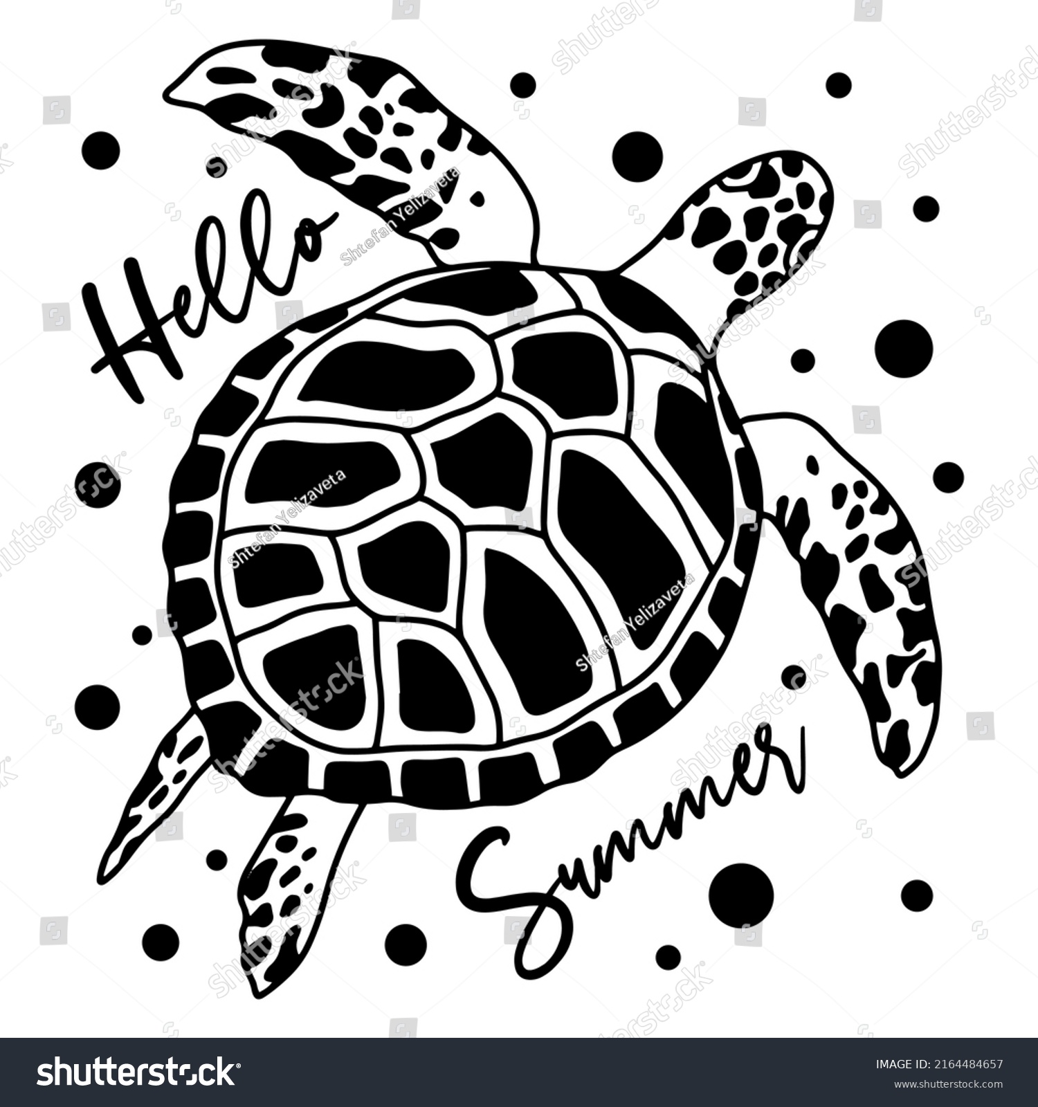 Sea swimming turtle vector illustration for - Royalty Free Stock Vector ...