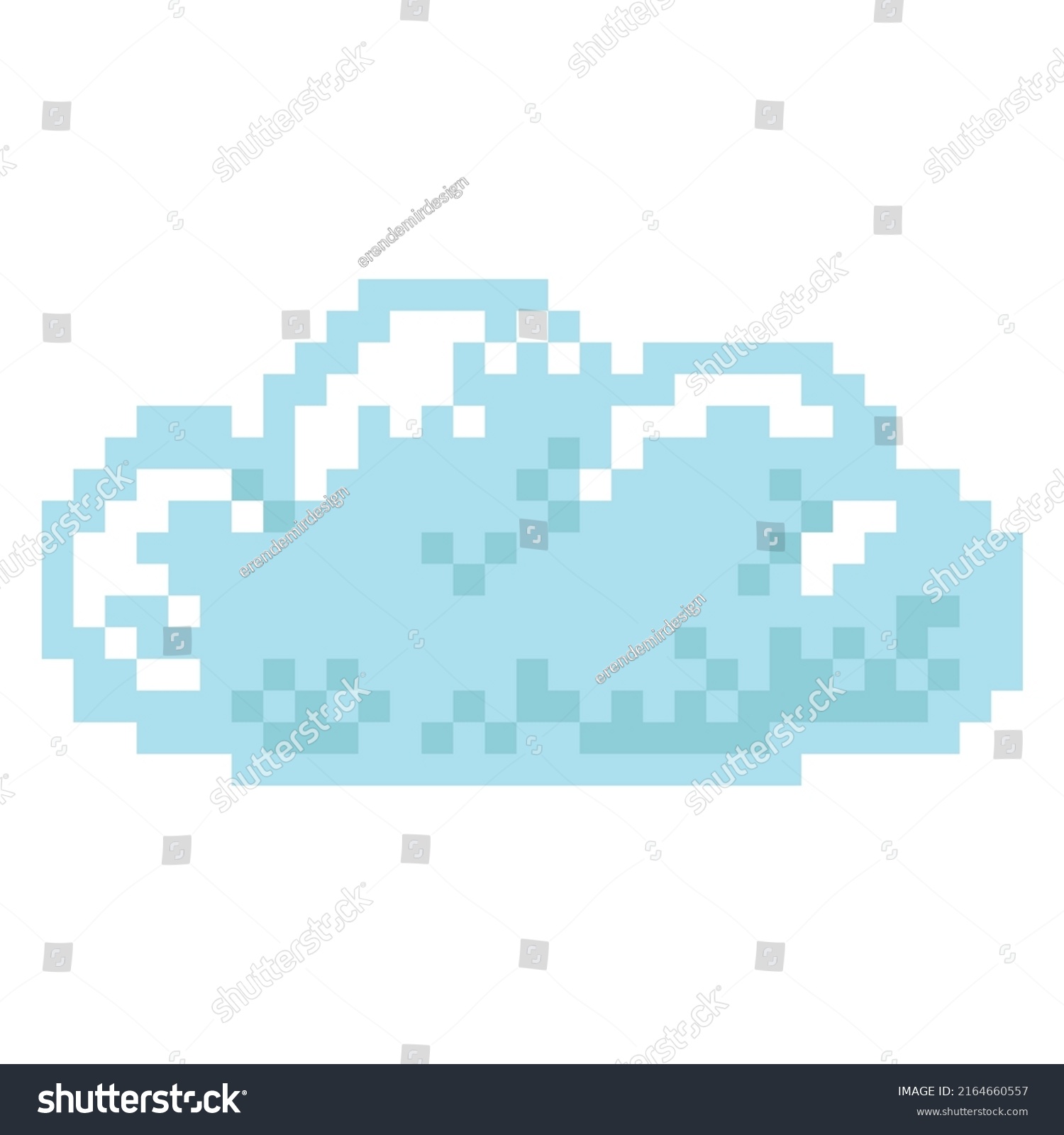 retro pixel art cloud illustration - Royalty Free Stock Vector ...