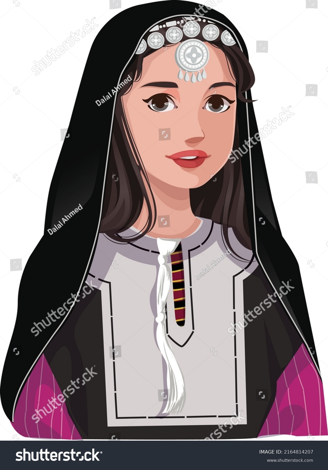 Traditional Omani Girl - Arab Girl-Girl - Royalty Free Stock Vector ...