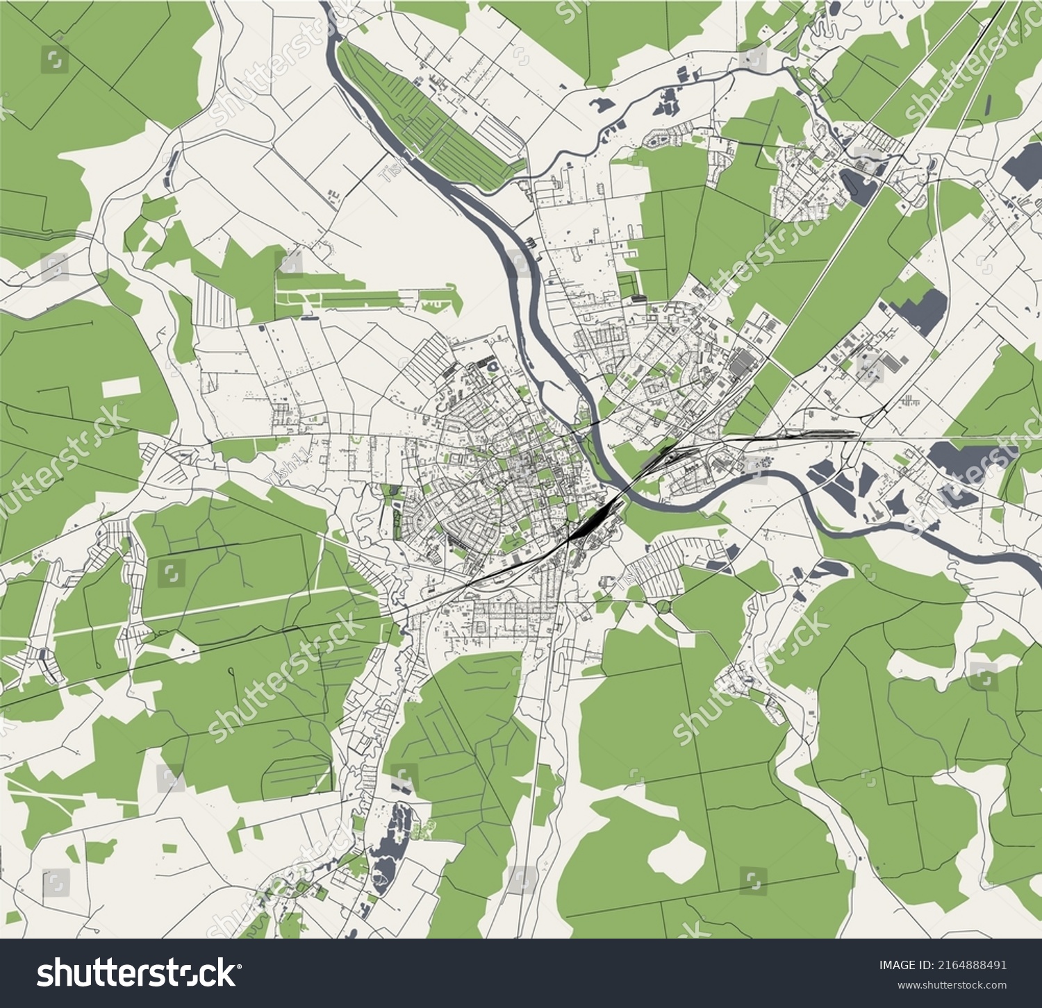 vector map of the city of Jelgava, Latvia - Royalty Free Stock Vector ...