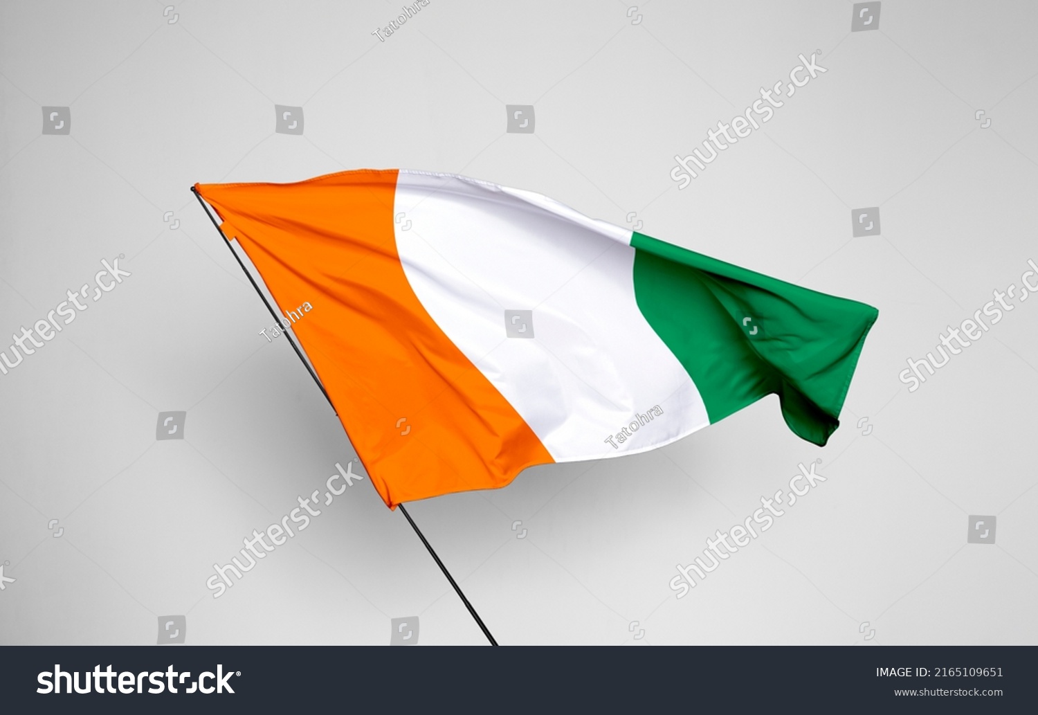 Ivory Coast flag isolated on white background with clipping path. flag symbols of Ivory Coast. flag frame with empty space for your text. #2165109651