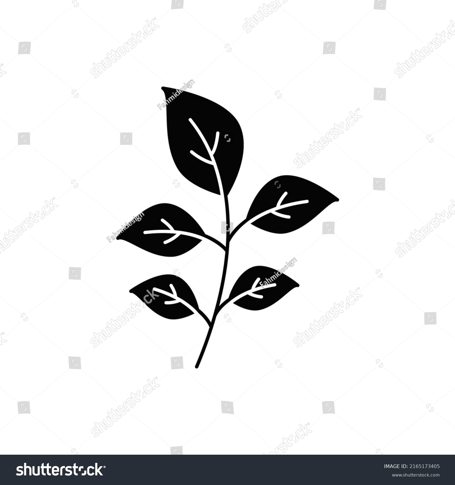 Basil icon in black flat glyph, filled style isolated on white background #2165173405