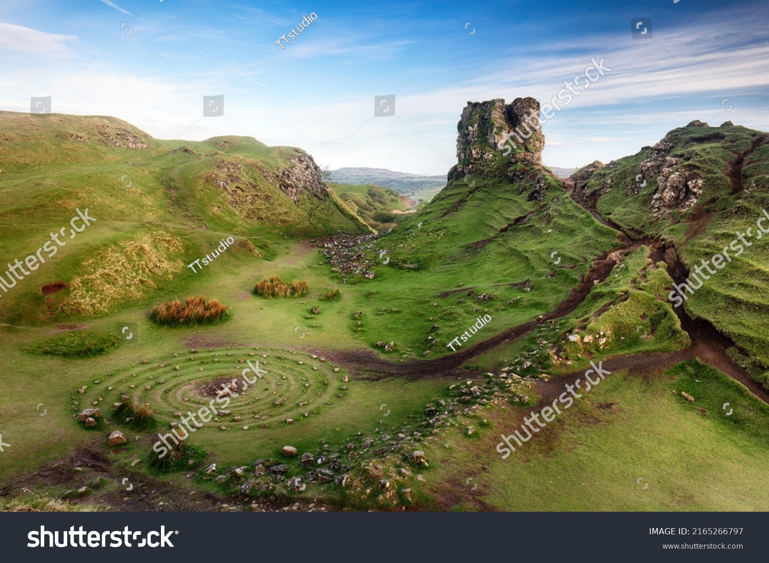 Fairy Glen Skye Island Scotland landscape summer colors #2165266797