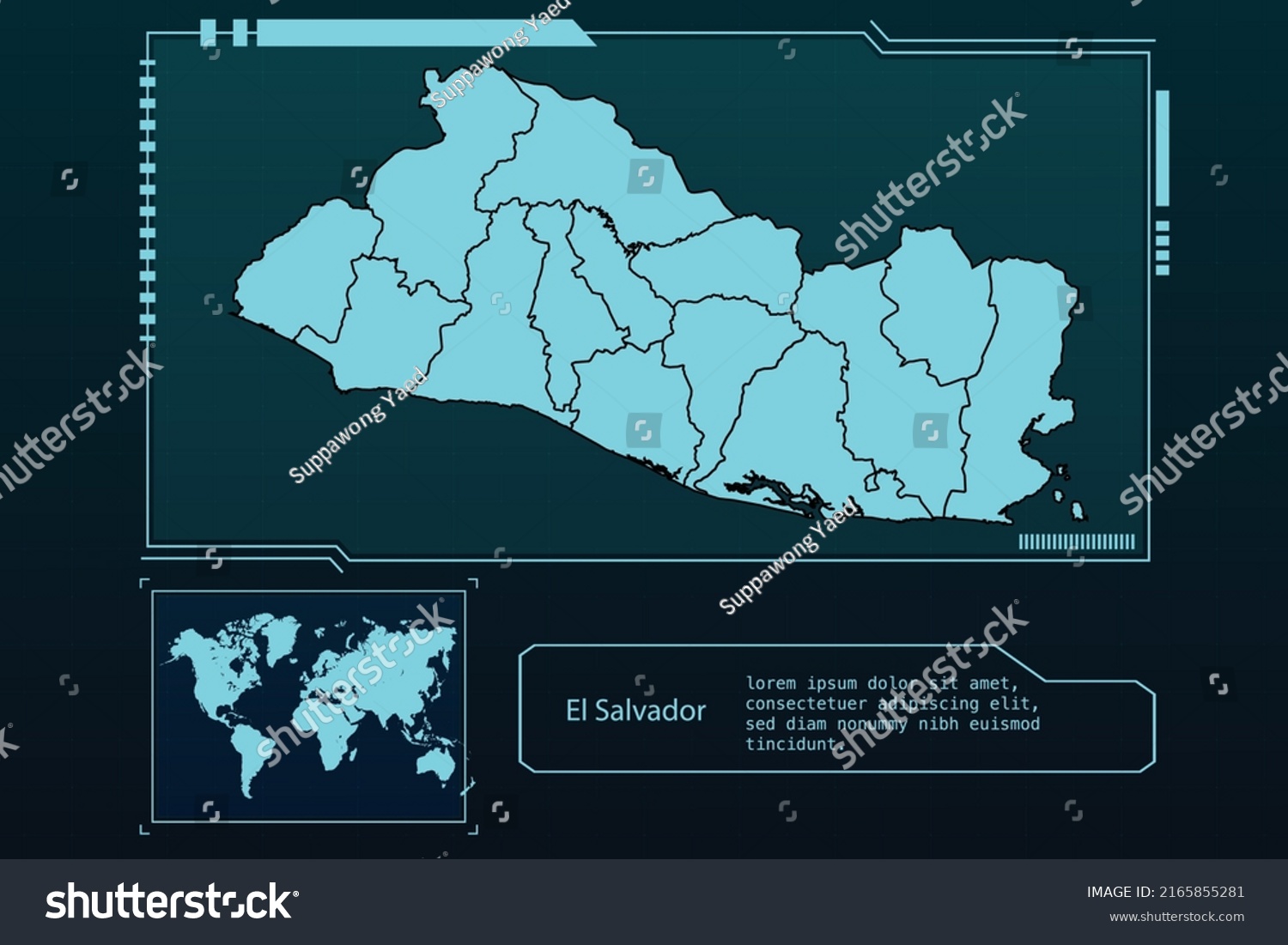 El Salvador Map Futuristic Infographic Map Royalty Free Stock Vector Avopix 2165855281