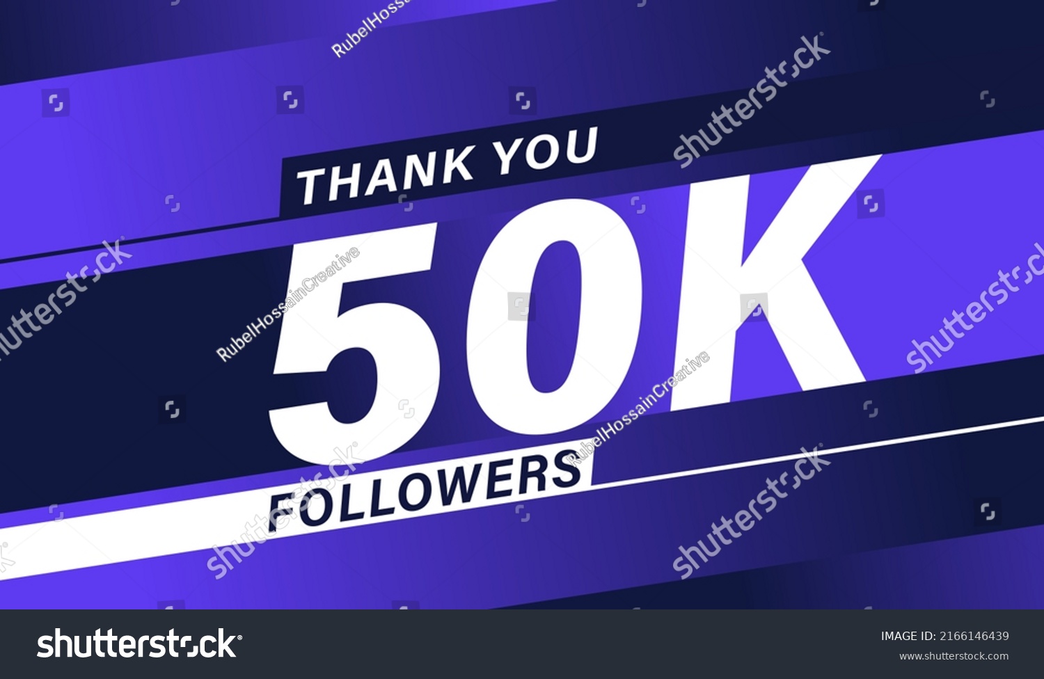 Thank You 50k Followers Modern Banner Design Royalty Free Stock Vector 2166146439 5863