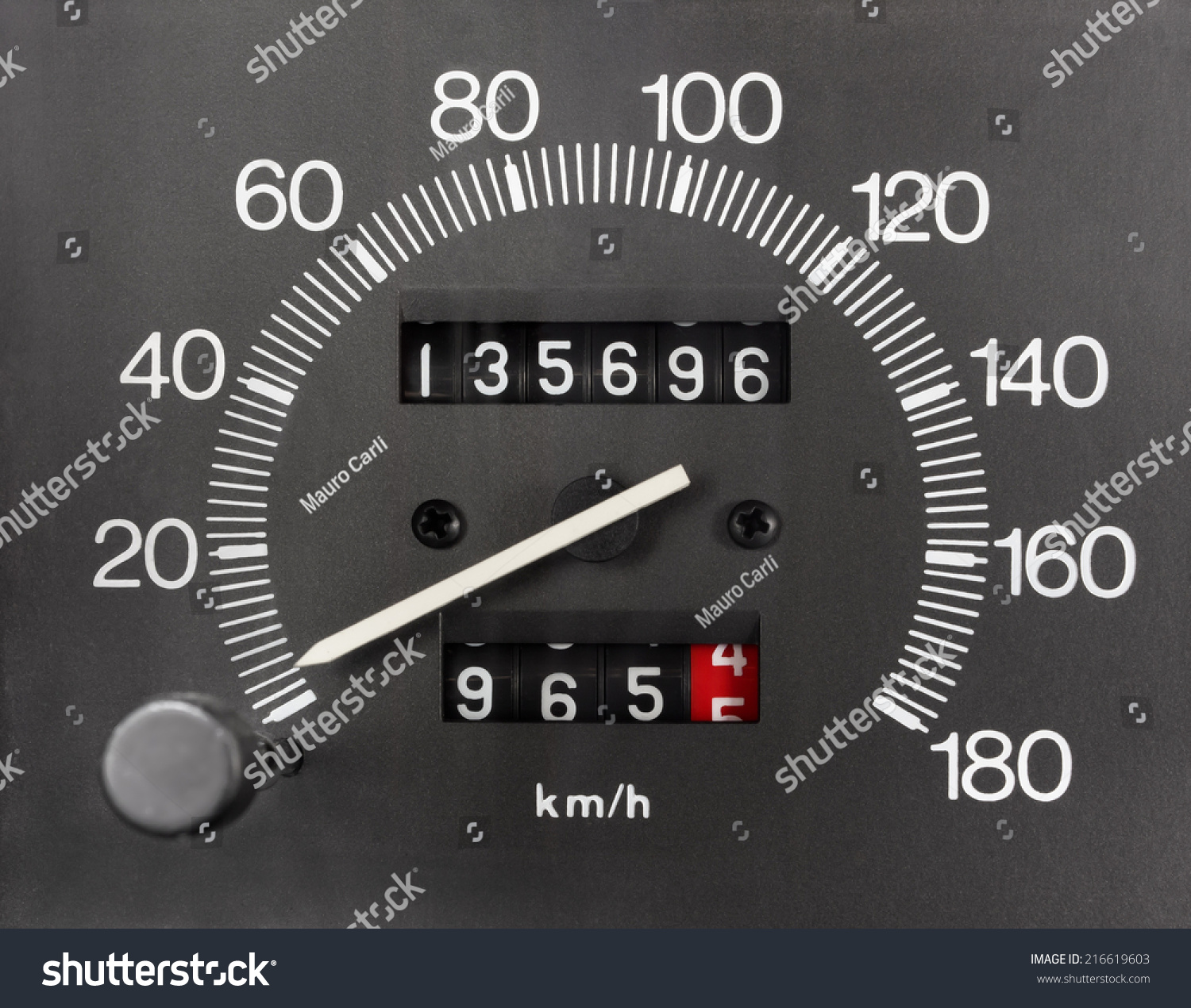 Automobile Analogue Speedometer and Odometer #216619603