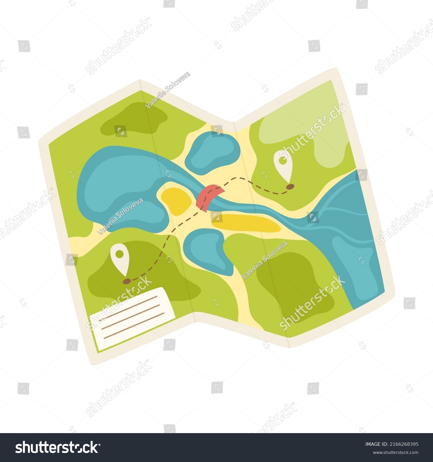 Paper tourist map of the area. A tool for - Royalty Free Stock Vector ...