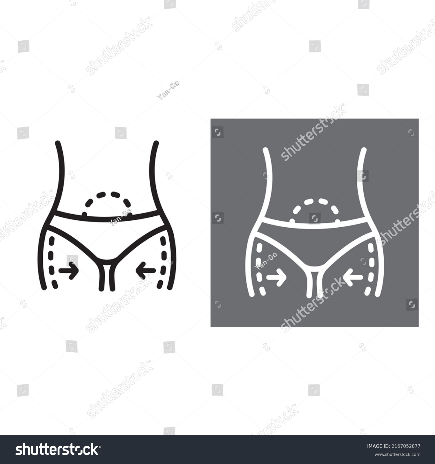 Icon for weight loss of problem areas, legs, - Royalty Free Stock ...