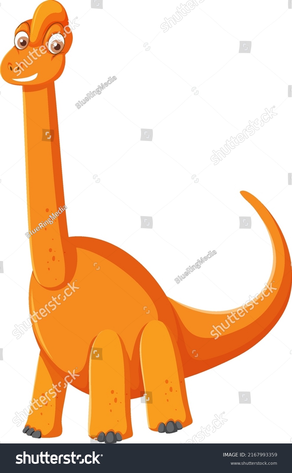 Cute Brachiosaurus Dinosaur Cartoon Illustration Royalty Free Stock Vector 2167993359 1108