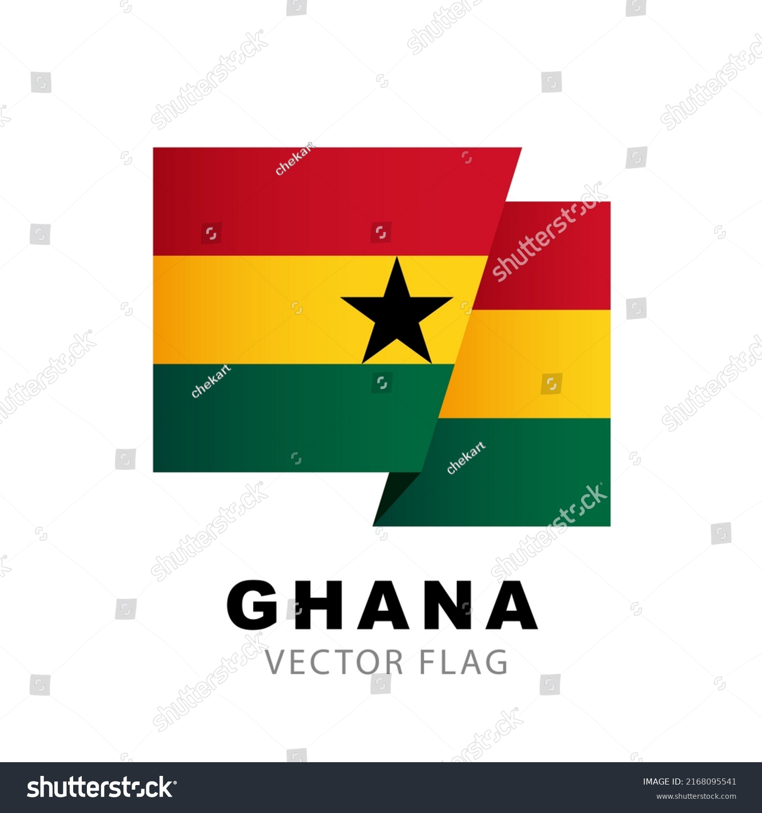 The flag of Ghana. Vector illustration on a Royalty Free Stock Vector 2168095541