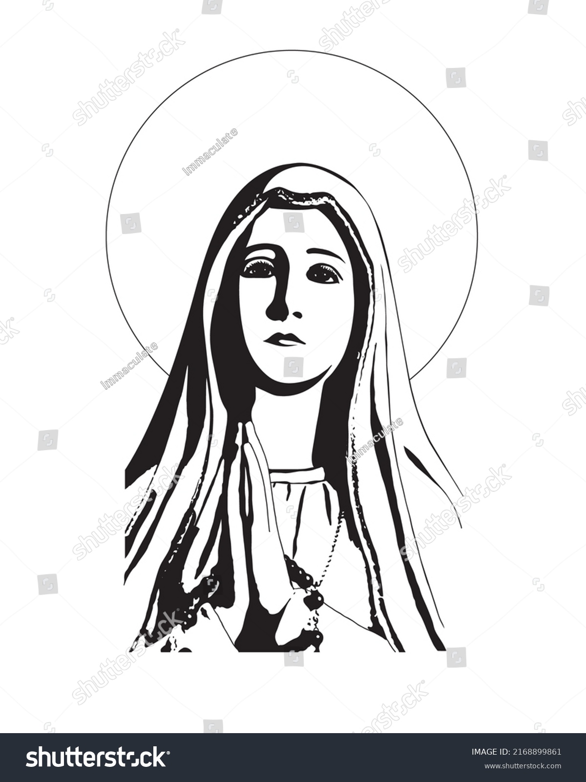 Our Lady of Fatima vector Virgin Mary catholic - Royalty Free Stock ...