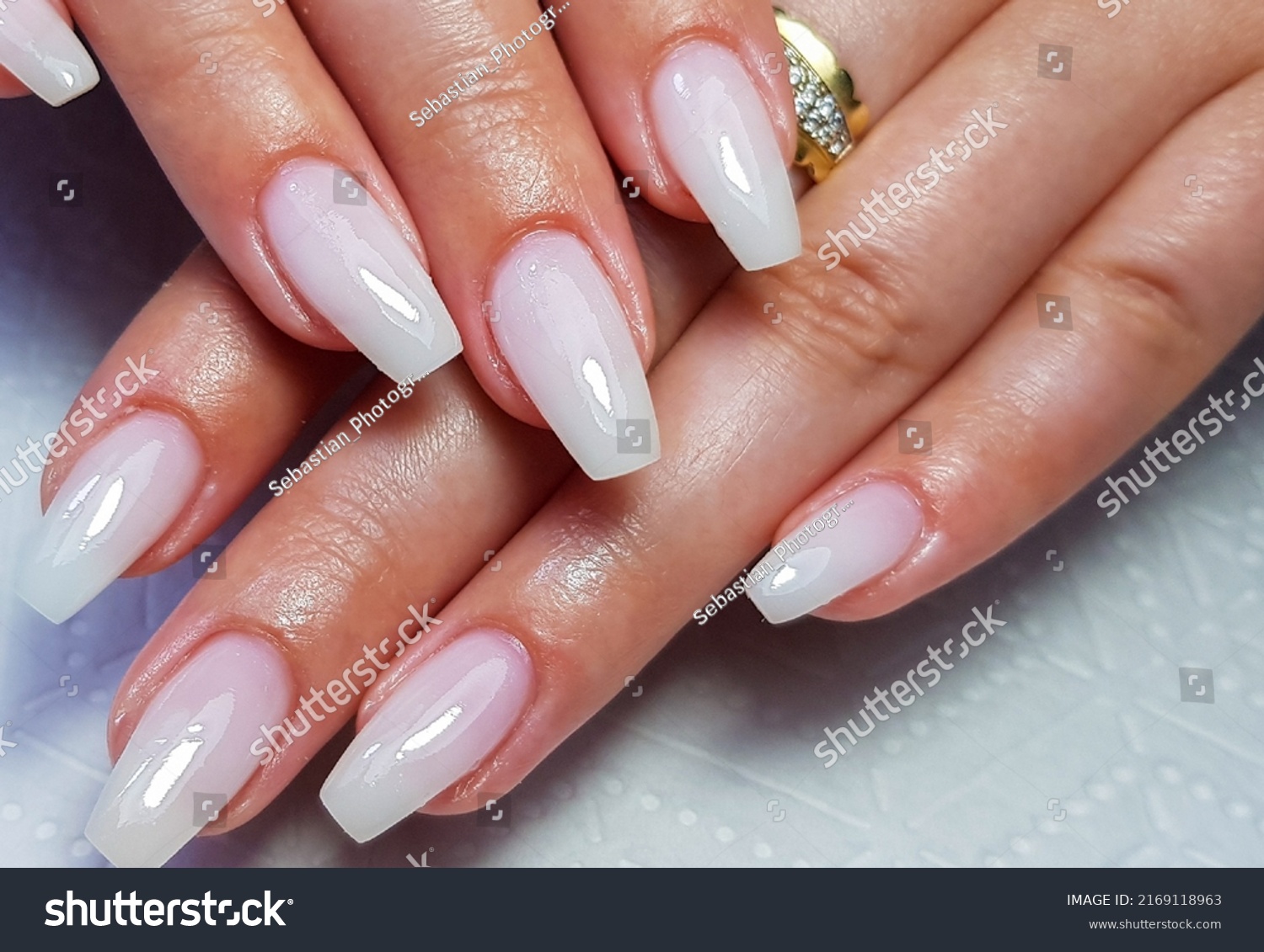 a close-up with a professional gel manicure #2169118963