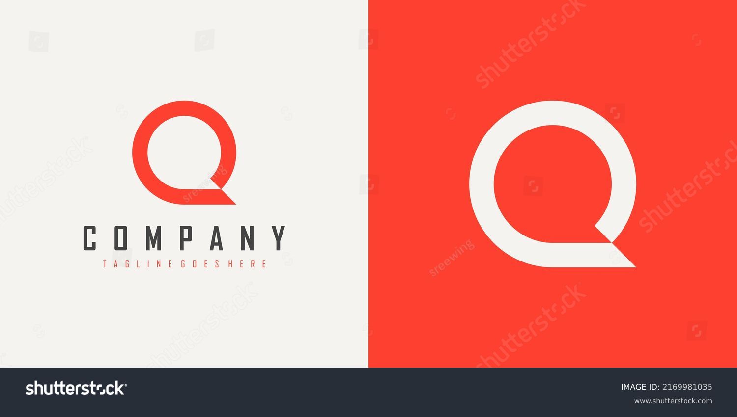 Simple Initial Letter Q Logo isolated on Double Background. Usable for Business and Branding Logos. Flat Vector Logo Design Template Element. #2169981035