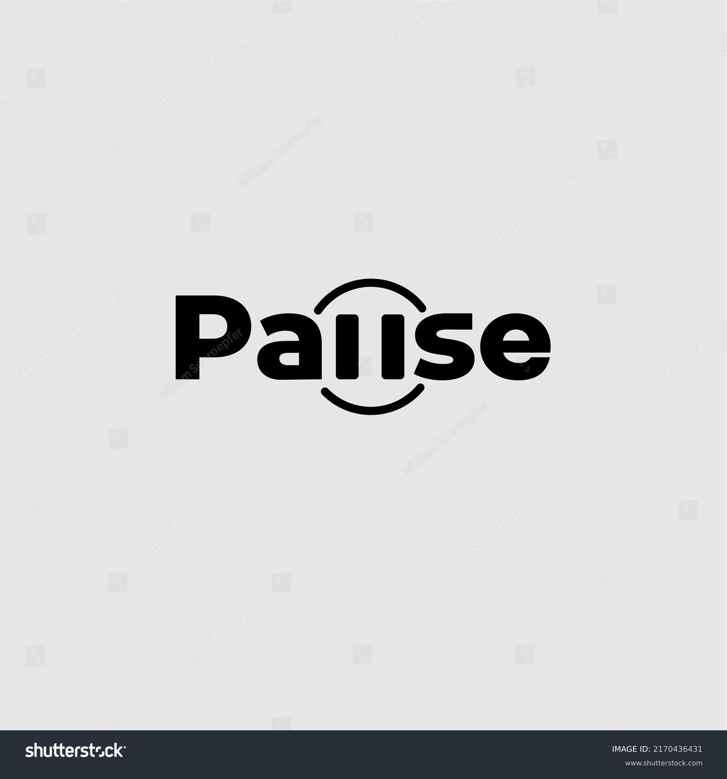 Pause logo with writing and vector icon #2170436431