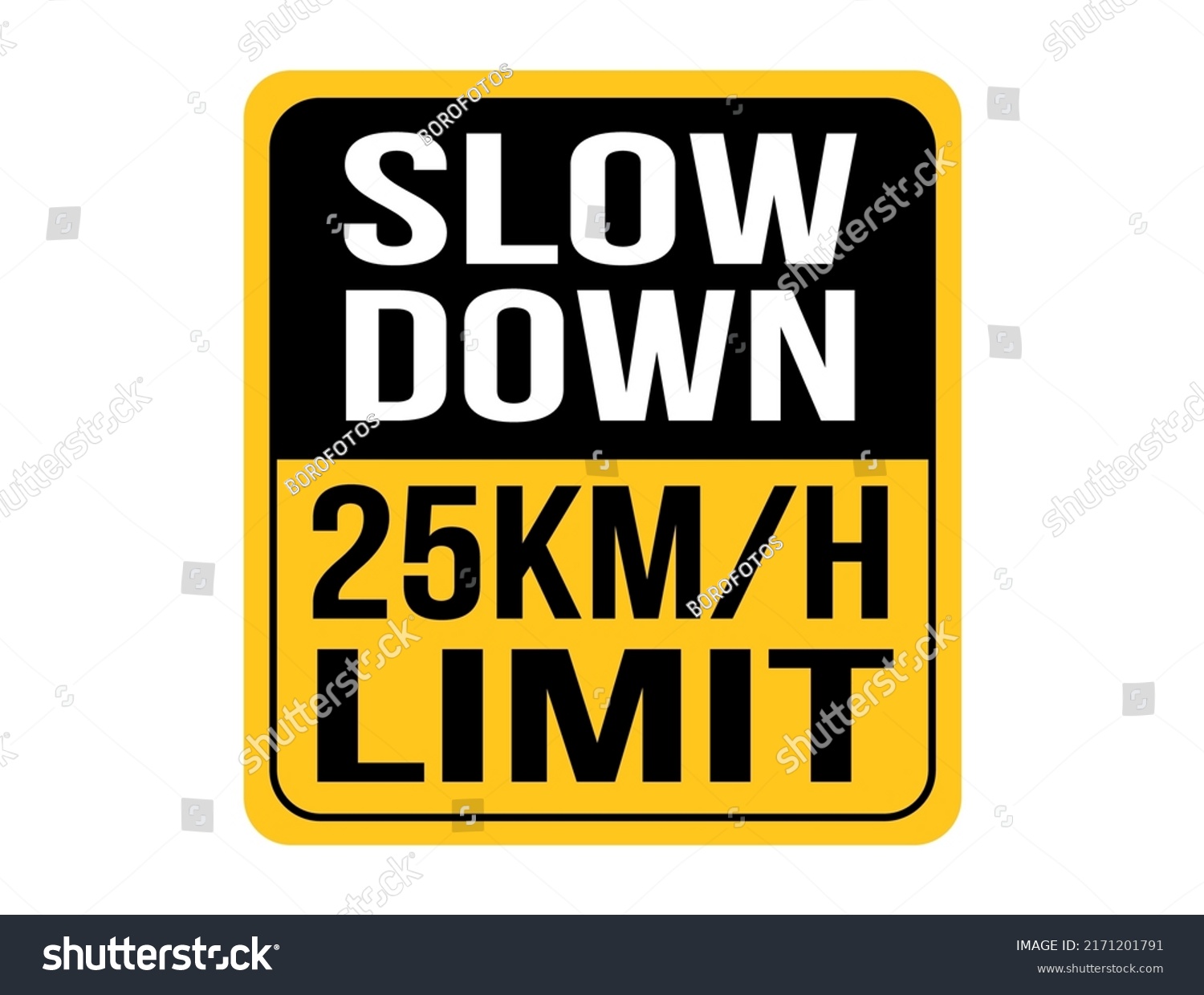 Slow Down 25km H, Maximum Speed Allowed. Orange - Royalty Free Stock ...