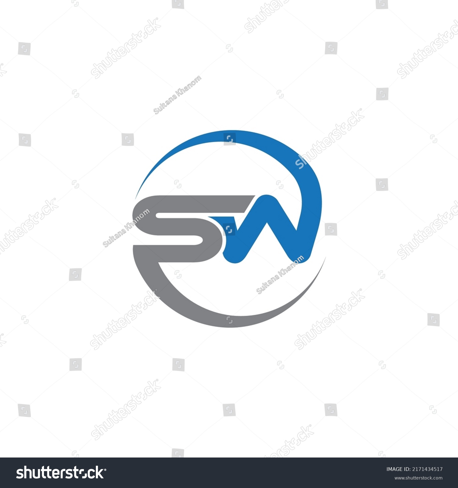 Letter SW logo icon alphabet template design - Royalty Free Stock ...