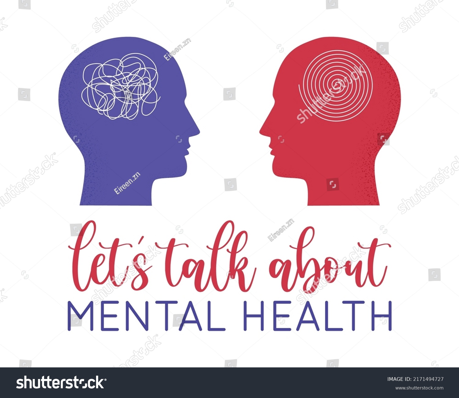 Vector illustration of Let's talk about Mental - Royalty Free Stock ...