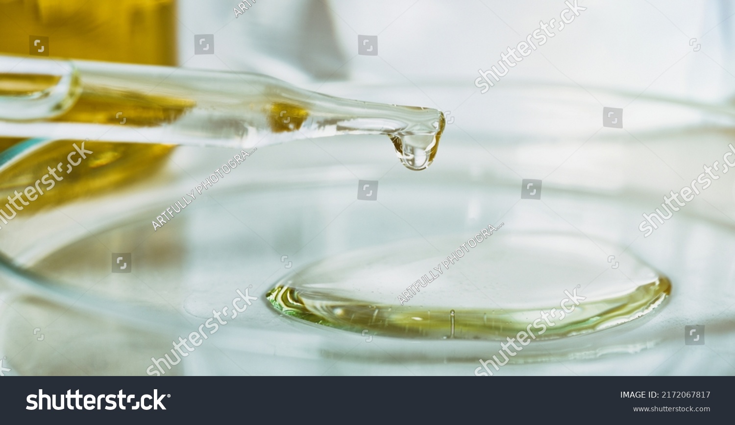 Oil dropping, Laboratory and science experiments, Formulating the chemical for medical research, Quality control test of petroleum industry products concept. #2172067817